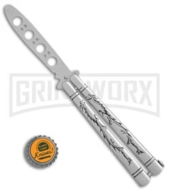 Andux Tarragon Stainless Steel Butterfly Trainer - Satin -Kershaw Shop Andux Tarragon Stainless trainer satin BP 24591 er bottlecap large