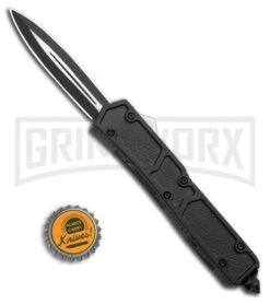 Atomic Slim Dagger Black OTF Automatic Knife - Dagger Two Tone Plain -Kershaw Shop Atomic 2 Black OTF Automatic Knife Dagger Two Tone GX 33746 ns bottlecap large