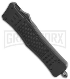 Atomic Defender Medium OTF Automatic Knife Black - Serr Two Tone Tanto -Kershaw Shop Atomic Defender Black OTF Auto Tanto TT Serr GX 36396 jr spine large