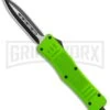 Atomic Defender Mini OTF Automatic Knife Zombie Green - Plain Two Tone Dagger -Kershaw Shop Atomic Defender Bright Green OTF Auto Black Dagger GX 36304 jr large