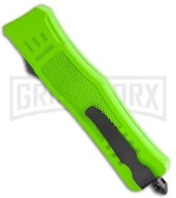 Atomic Defender Mini OTF Automatic Knife Zombie Green - Plain Two Tone Dagger 9 Atomic Defender Mini OTF Automatic Knife Zombie Green - Plain Two Tone Dagger -Kershaw Shop Atomic Defender Bright Green OTF Auto Black Dagger GX 36304 jr side large
