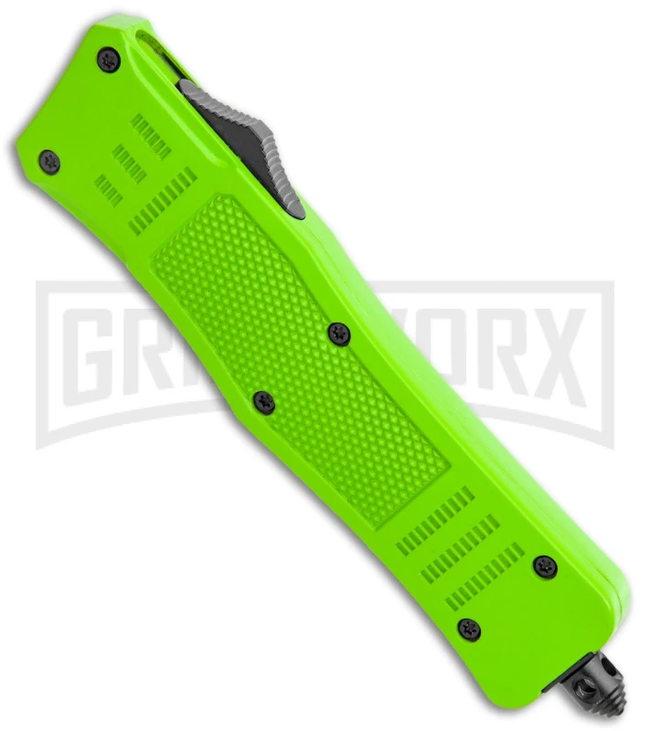Atomic Defender Mini OTF Automatic Knife Zombie Green - Plain Two Tone Dagger 4 Atomic Defender Mini OTF Automatic Knife Zombie Green - Plain Two Tone Dagger - Image 2