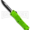 Atomic Defender Medium OTF Automatic Knife Zombie Green - Plain Two Tone -Kershaw Shop Atomic Defender Bright Green OTF Auto DP TT GX 36397 jr large