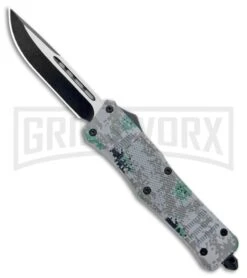 Atomic Defender Large OTF Automatic Knife Gray Digi Camo - Two Tone Drop Point