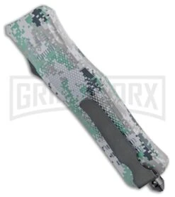 Atomic Defender Large OTF Automatic Knife Gray Digi Camo - Two Tone Drop Point -Kershaw Shop Atomic Defender CP Gray Digi Camo OTF TT Plain GX 33116 jr side large