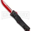 Atomic Defender Large OTF Automatic Knife Black - Red Two Tone Drop Point