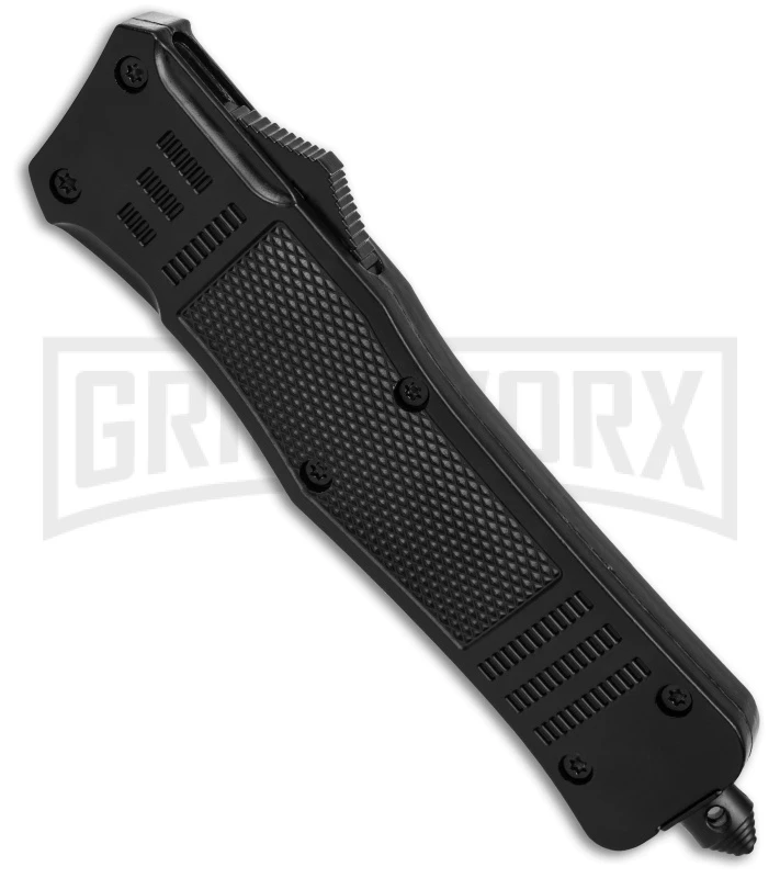 Atomic Defender Large Black OTF Automatic Tanto Knife - Two Tone Plain 4 Atomic Defender Large Black OTF Automatic Tanto Knife - Two Tone Plain - Image 2