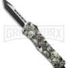 Atomic Defender Large OTF Automatic Knife Ghost White Skull - Two Tone Tanto