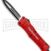 Atomic Defender Large OTF Automatic Knife Fire Dept. Red - Two-tone