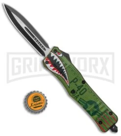 Atomic Defender Large OTF Automatic Knife Green Warhawk - Two Tone Dagger -Kershaw Shop Atomic Defender Large OTF Auto Green Warhawk TT Dagger GX 37732 jr bottlecap large