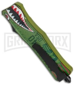 Atomic Defender Large OTF Automatic Knife Green Warhawk - Two Tone Dagger -Kershaw Shop Atomic Defender Large OTF Auto Green Warhawk TT Dagger GX 37732 jr side large