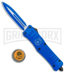 Atomic Defender Large OTF Automatic Knife Police Blue - Two Tone Blue Dagger -Kershaw Shop Atomic Defender Large OTF Auto Police Blue Blue TT Dagger GX 37320 jr bottlecap large