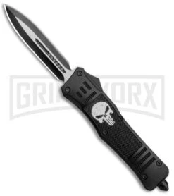 Atomic Defender Large OTF Automatic Knife Punisher Black - Two Tone Dagger