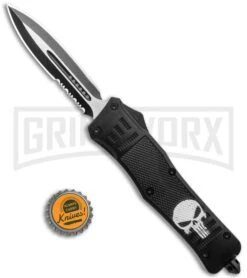 Atomic Defender Large OTF Automatic Knife Punisher Black - Serr Two Tone Dagger -Kershaw Shop Atomic Defender Large OTF Auto Punisher Black TT Dagger Serr GX 35949 jr bottlecap large