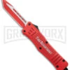 Atomic Defender Large Red OTF Automatic Knife Fire Dept. - Tanto Red Two Tone