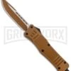 Atomic Defender Large OTF Automatic Knife Sand Brown - Brown Two Tone Drop Point -Kershaw Shop Atomic Defender Large OTF Auto Sand Brown Brown TT DP GX 37338 jr large