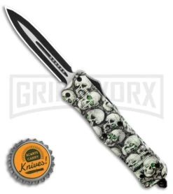 Atomic Defender Large OTF Automatic Knife Ghost White Skull - Two Tone Dagger -Kershaw Shop Atomic Defender Large OTF Automatic Knife Skull Two Tone Dagger GX 36508 LS Bottlecap large