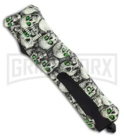 Atomic Defender Large OTF Automatic Knife Ghost White Skull - Two Tone Dagger -Kershaw Shop Atomic Defender Large OTF Automatic Knife Skull Two Tone Dagger GX 36508 LS Side large