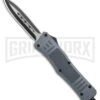 Atomic Defender Medium OTF Automatic Knife Gray - Two Tone Dagger -Kershaw Shop Atomic Defender Medium Dagger Gray Auto TT GX 36263 jr large
