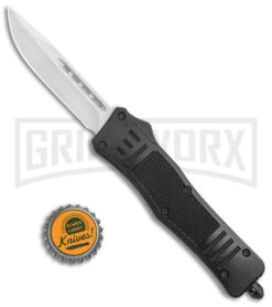 Atomic Defender Medium OTF Automatic Knife Black - Satin Drop Point -Kershaw Shop Atomic Defender Medium OTF Auto Black Satin DP GX 35866 jr bottlecap large