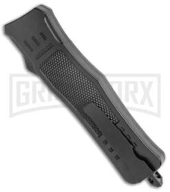 Atomic Defender Medium OTF Automatic Knife Black - Satin Drop Point -Kershaw Shop Atomic Defender Medium OTF Auto Black Satin DP GX 35866 jr side large