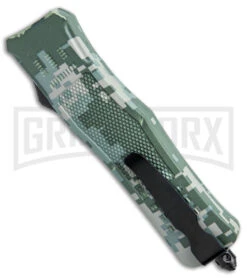 Atomic Defender Medium Digi Camo D/E OTF Automatic Knife - Dagger Two Tone Serr -Kershaw Shop Atomic Defender Medium OTF Auto Digi Camo Dagger Double Serr TT GX 38990 jr side large