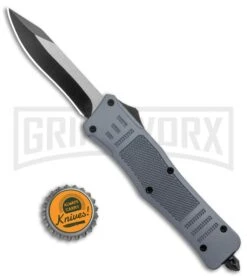 Atomic Defender Med OTF Auto Recurve Knife Gray (2.50" Two Tone) -Kershaw Shop Atomic Defender Medium OTF Auto Gray Recurve TT GX 37508 jr bottlecap large