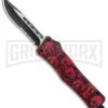 Atomic Defender Med OTF Auto Knife Red Skull Drop Point Serr Knife -Kershaw Shop Atomic Defender Medium OTF Auto Red Skull TT DP Serr GX 37464 jr large