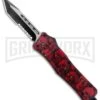Atomic Defender Medium OTF Automatic Knife Red Skull - Serr Two Tone -Kershaw Shop Atomic Defender Medium OTF Auto Red Skull TT Tanto Serr GX 37413 jr large