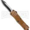 Atomic Defender Medium OTF Automatic Knife Sand Brown - Recurve Two Tone