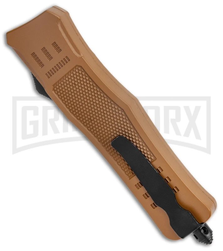 Atomic Defender Medium OTF Automatic Knife Sand Brown - Recurve Two Tone 5 Atomic Defender Medium OTF Automatic Knife Sand Brown - Recurve Two Tone - Image 3