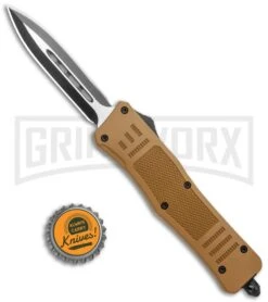 Atomic Defender Medium OTF Automatic Knife Sand Brown - Two Tone Dagger -Kershaw Shop Atomic Defender Medium OTF Auto Sand Brown TT Dagger GX 36405 jr bottlecap large