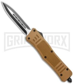 Atomic Defender Medium OTF Automatic Knife Sand Brown - Two Tone Dagger