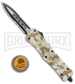 Atomic Defender Medium OTF Automatic Knife Tan Digi Camo - Dbl Serr Two Tone -Kershaw Shop Atomic Defender Medium OTF Auto Tan Digi Camo Double Serr TT GX 37474 jr bottlecap large