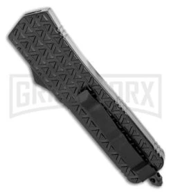 Atomic Defender Medium OTF Automatic Knife Triangle Black - Two Tone Dagger -Kershaw Shop Atomic Defender Medium OTF Automatic Knife Dark Red Two Tone Dagger GX 36510 LS Side large