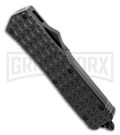 Atomic Defender Medium OTF Automatic Knife Triangle Black - Two Tone Dagger -Kershaw Shop Atomic Defender Medium OTF Automatic Knife Dark Red Two Tone Dagger GX 36510 LS Spine large