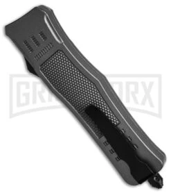 Atomic Defender Medium OTF Automatic Knife Gray - Two Tone Serrated Dagger -Kershaw Shop Atomic Defender Medium OTF Automatic Knife Gray Two Tone Serrated Dagger GX 38808 td side large