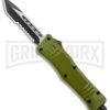 Atomic Defender Mini OTF Automatic Knife Army Green - Two Tone Serr Tanto