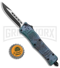 Atomic Defender Mini OTF Automatic Knife Green Digi Camo - Two Tone Drop Point -Kershaw Shop Atomic Defender Mini OTF Auto Digi Camo TT DP GX 38957 jr bottlecap large