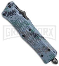 Atomic Defender Mini OTF Automatic Knife Green Digi Camo - Two Tone Drop Point -Kershaw Shop Atomic Defender Mini OTF Auto Digi Camo TT DP GX 38957 jr spine large