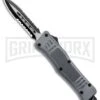 Atomic Defender Mini OTF Automatic Knife Gray - Serrated Two Tone Dagger -Kershaw Shop Atomic Defender Mini OTF Auto Gray TT Dagger Serr GX 37391 jr large