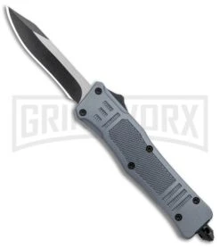 Atomic Defender Medium OTF Automatic Clip Point Knife Black (2.625" TT Satin)
