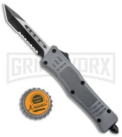 Atomic Defender Mini OTF Automatic Knife Gray - Serr Two Tone Tanto 11 Atomic Defender Mini OTF Automatic Knife Gray - Serr Two Tone Tanto -Kershaw Shop Atomic Defender Mini OTF Auto Gray TT Tanto Serr GX 37387 jr bottlecap large
