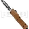 Atomic Defender Mini OTF Automatic Knife Sand Brown - Two Tone Spear Point -Kershaw Shop Atomic Defender Mini OTF Auto Sand Brown TT Dagger GX 37552 jr large