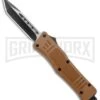 Atomic Defender Mini OTF Automatic Knife Sand Brown - Two Tone Tanto -Kershaw Shop Atomic Defender Mini OTF Auto Sand Brown TT Tanto GX 37549 jr large