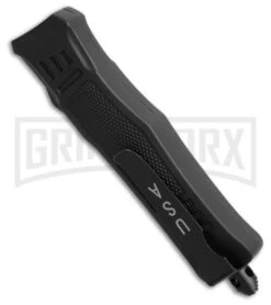 Atomic Defender Mini OTF Automatic Knife Black - Serrated Damascus Tanto -Kershaw Shop Atomic Defender Mini OTF Automatic Knife Black Serrated Damascus Tanto GX 42356 hd side large