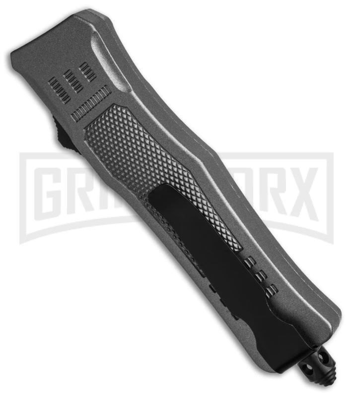 Atomic Defender Mini OTF Automatic Knife Gray - Two Tone Recurve 5 Atomic Defender Mini OTF Automatic Knife Gray - Two Tone Recurve - Image 3