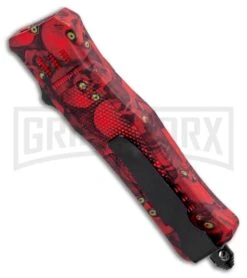 Atomic Defender Mini OTF Automatic Knife Red Skull - Two Tone Dagger Plain -Kershaw Shop Atomic Defender Mini OTF Automatic Knife Red Skull Two Tone Dagger Plain GX 36505 LS Side large