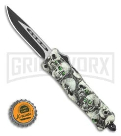 Atomic Defender Mini OTF Automatic Knife Green Skull - Two Tone Drop Point -Kershaw Shop Atomic Defender Mini OTF Automatic Knife White Skull Two Tone Drop Point GX 36507 LS Bottlecap large