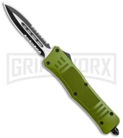 Atomic Defender Mini OTF Automatic Knife OD Green - Serr Two Tone Dagger